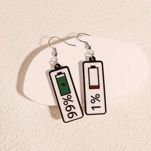 Power battery cartoon hook earrings